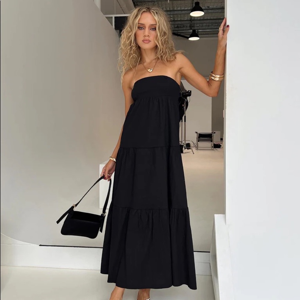 Osment Black Long Maxi Dress